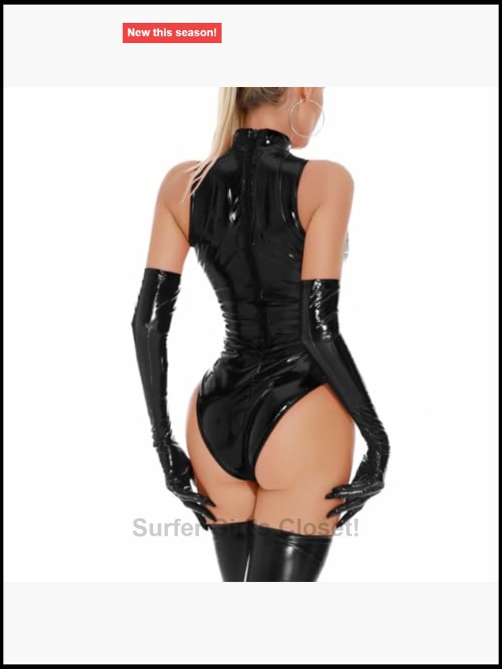 Latex Bodysuit PU Leather Lingerie Set Wet Look Catsuit Bodysuit - Picture 7 of 7